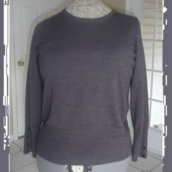 Gray Tailored Button Detail Sweater - Picture 1 of 5